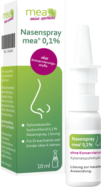 Packung NASENSPRAY mea 0,1% ohne Konservierungsstoffe