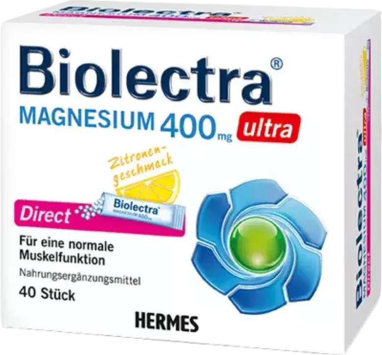 Produktabbildung: BIOLECTRA Magnesium 400 mg ultra Direct Zitrone von HERMES Arzneimittel GmbH