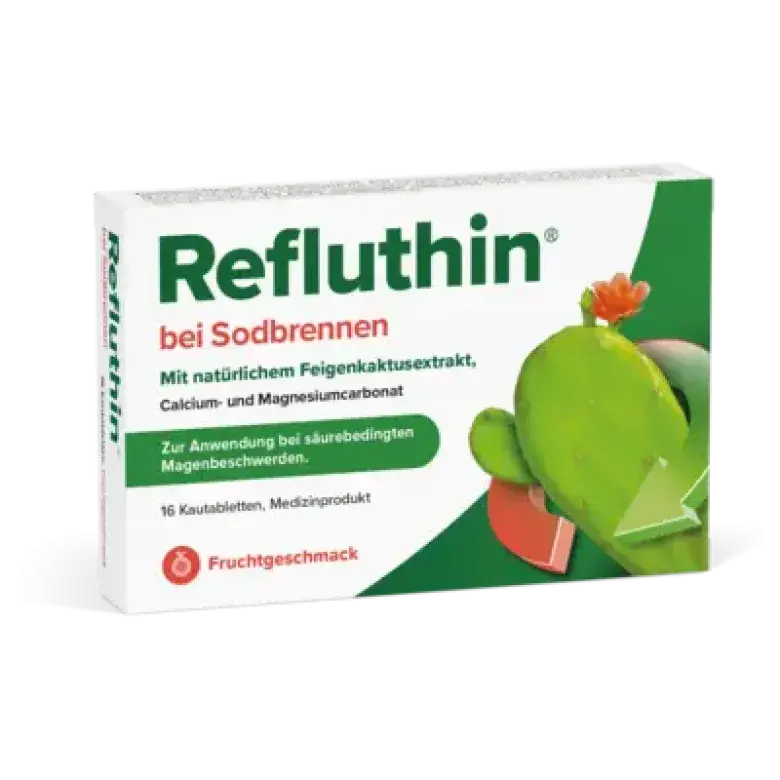 Produktabbildung: REFLUTHIN bei Sodbrennen Kautabletten Frucht von Dr.Willmar Schwabe GmbH & Co.KG