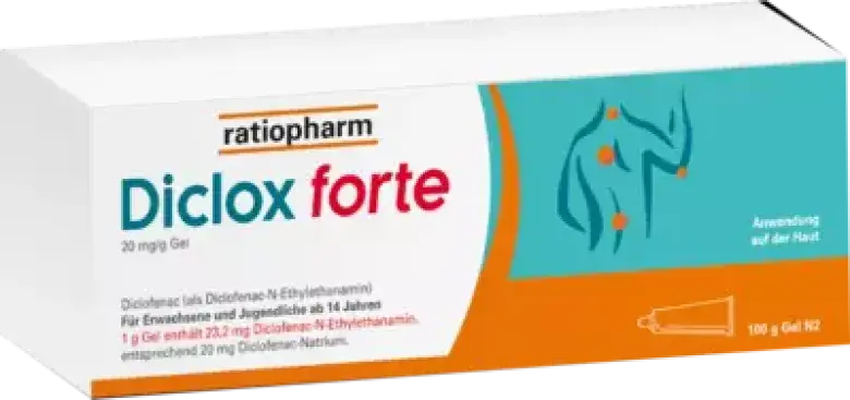 Produktabbildung: DICLOX forte 20 mg/g Gel von ratiopharm GmbH