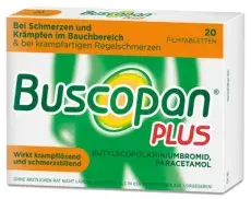 Produktabbildung: BUSCOPAN plus 10 mg/500 mg Filmtabletten von A. Nattermann & Cie GmbH