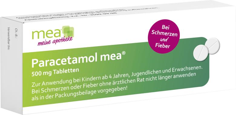 Packung PARACETAMOL mea 500 mg