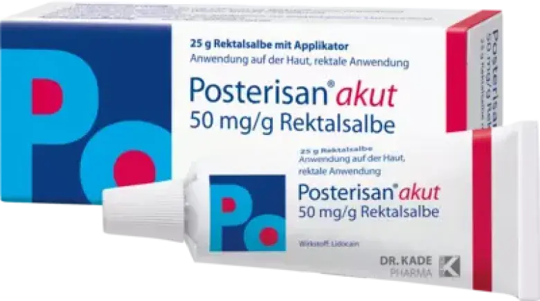 Produktabbildung: POSTERISAN akut 50 mg/g Rektalsalbe von DR. KADE Pharmazeutische Fabrik GmbH