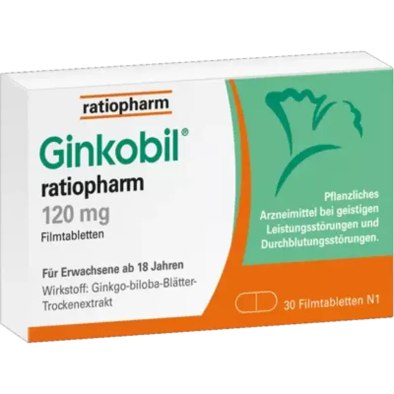 Produktabbildung: GINKOBIL-ratiopharm 120 mg Filmtabletten von ratiopharm GmbH