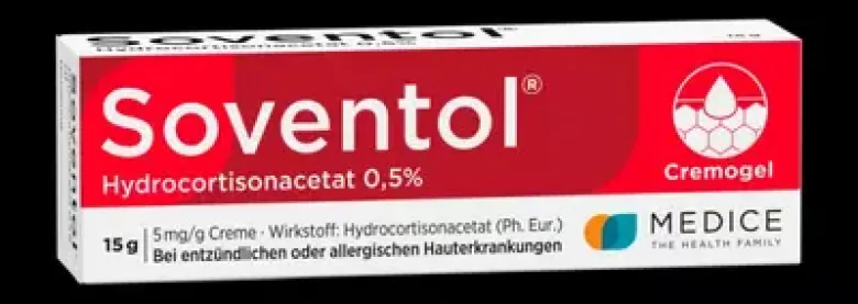 Produktabbildung: SOVENTOL Hydrocortisonacetat 0,5% Creme von MEDICE Arzneimittel Pütter GmbH&Co.KG