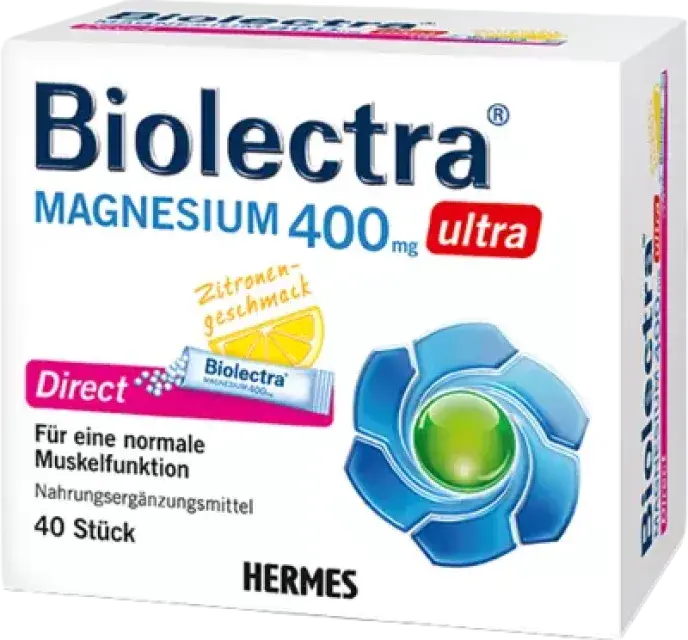 Produktabbildung: BIOLECTRA Magnesium 400 mg ultra Direct Zitrone von HERMES Arzneimittel GmbH