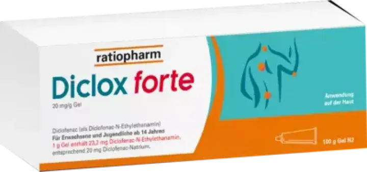 Produktabbildung: DICLOX forte 20 mg/g Gel von ratiopharm GmbH