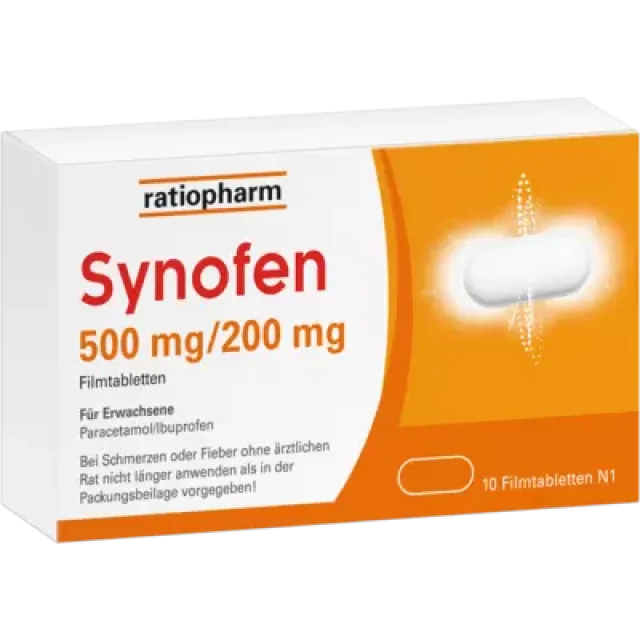 Produktabbildung: SYNOFEN 500 mg/200 mg Filmtabletten von ratiopharm GmbH