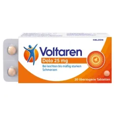 Produktabbildung: VOLTAREN Dolo 25 mg überzogene Tabletten von Haleon Germany GmbH