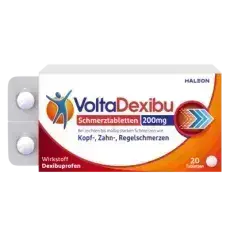 Produktabbildung: VOLTADEXIBU Schmerztabletten 200 mg Filmtabletten von Haleon Germany GmbH